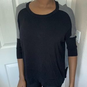 Contemporary Black and Grey Two-Toned Tunic Top